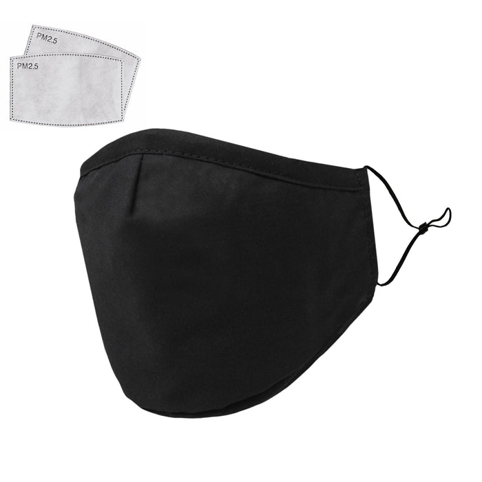 Dalix Cloth Face Mask 3 Layer Filter Pocket Adjustable Nose Ear Loops S/M with Filter