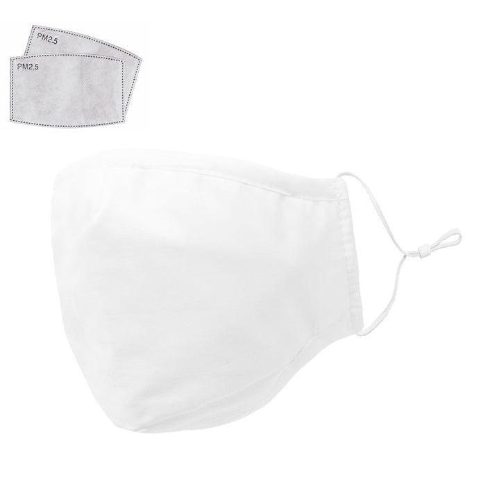 Dalix Cloth Face Mask 3 Layer Filter Pocket Adjustable Nose Ear Loops S/M with Filter