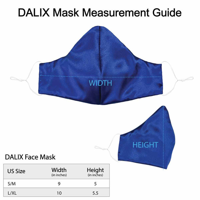 Dalix Exclusive Charmeuse Satin 3 Layer Face Mask Made in USA