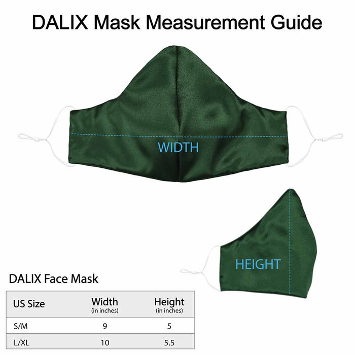Dalix Exclusive Charmeuse Satin 3 Layer Face Mask Made in USA