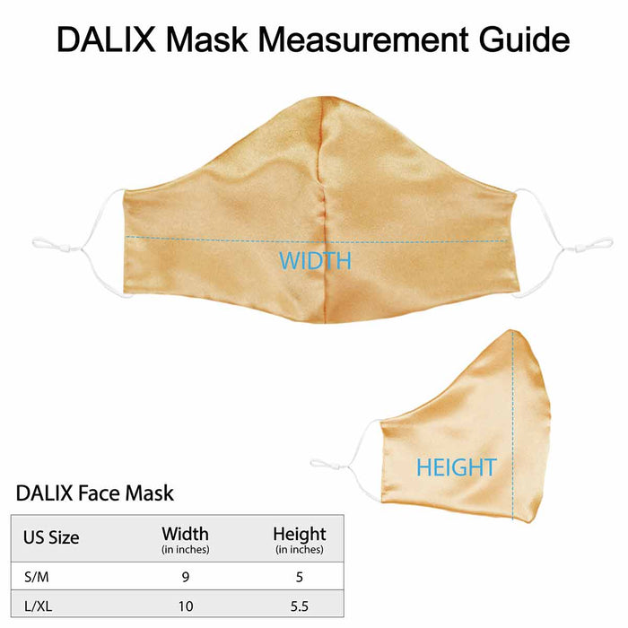 Dalix Exclusive Charmeuse Satin 3 Layer Face Mask Made in USA