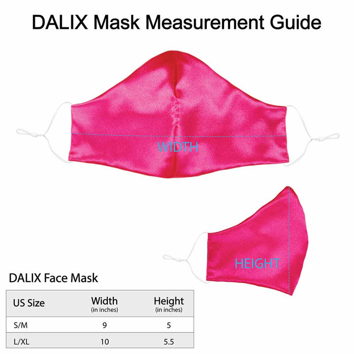 Dalix Exclusive Charmeuse Satin 3 Layer Face Mask Made in USA