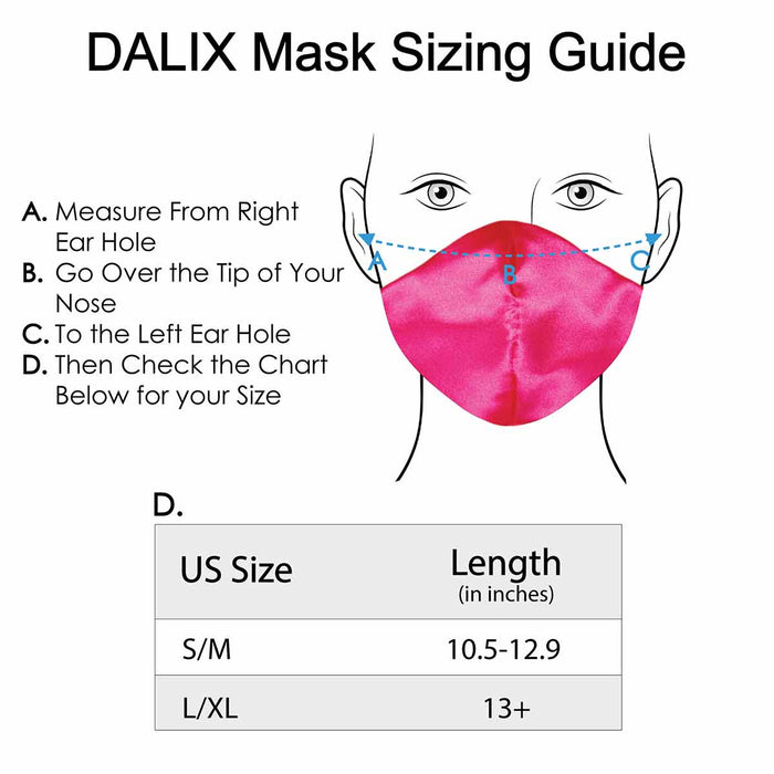 Dalix Exclusive Charmeuse Satin 3 Layer Face Mask Made in USA