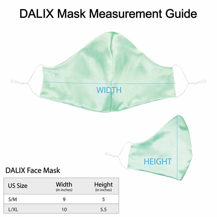 Dalix Exclusive Charmeuse Satin 3 Layer Face Mask Made in USA