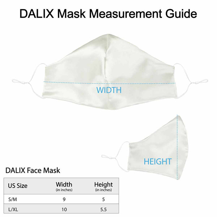Dalix Exclusive Charmeuse Satin 3 Layer Face Mask Made in USA
