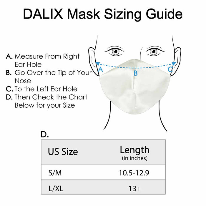Dalix Exclusive Charmeuse Satin 3 Layer Face Mask Made in USA