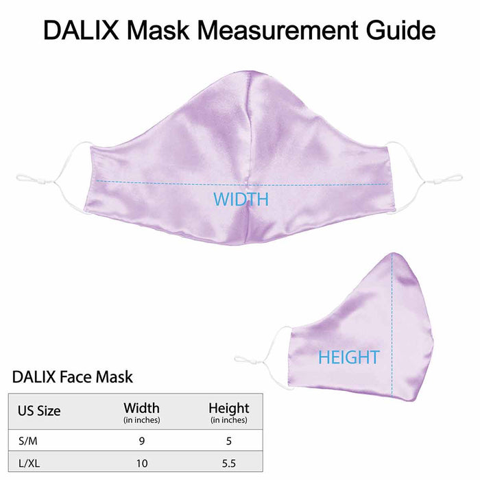 Dalix Exclusive Charmeuse Satin 3 Layer Face Mask Made in USA