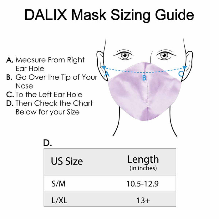 Dalix Exclusive Charmeuse Satin 3 Layer Face Mask Made in USA