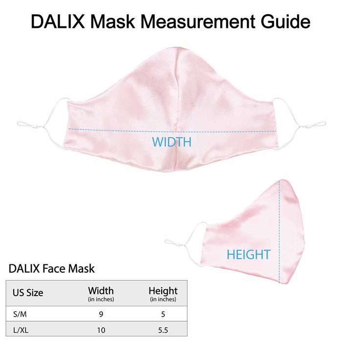 Dalix Exclusive Charmeuse Satin 3 Layer Face Mask Made in USA