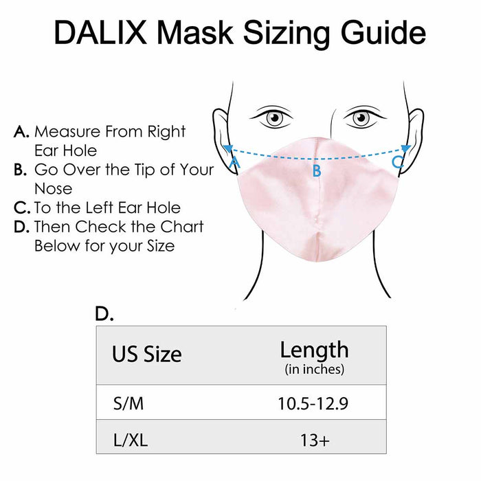 Dalix Exclusive Charmeuse Satin 3 Layer Face Mask Made in USA