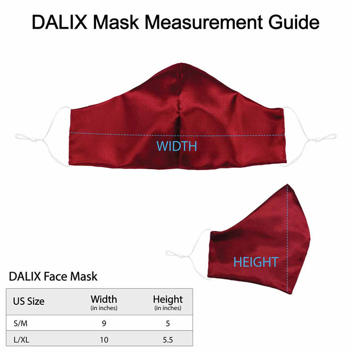 Dalix Exclusive Charmeuse Satin 3 Layer Face Mask Made in USA