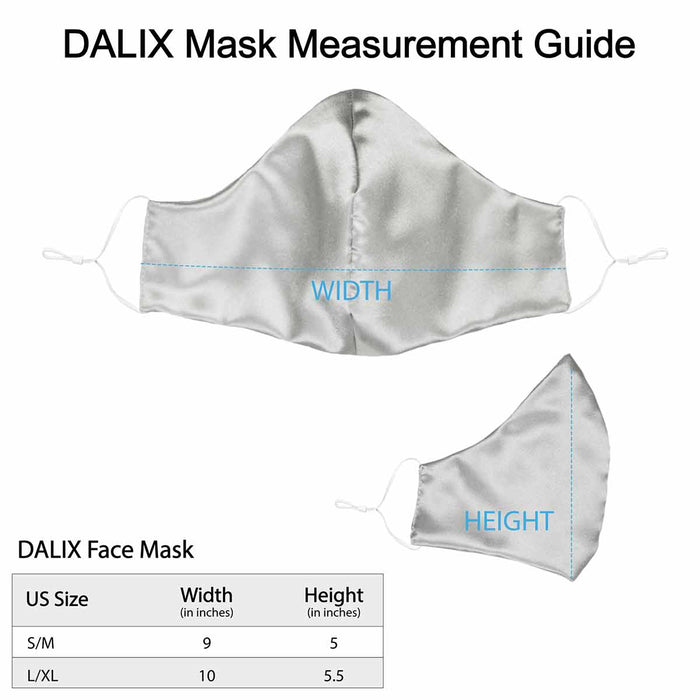 Dalix Exclusive Charmeuse Satin 3 Layer Face Mask Made in USA