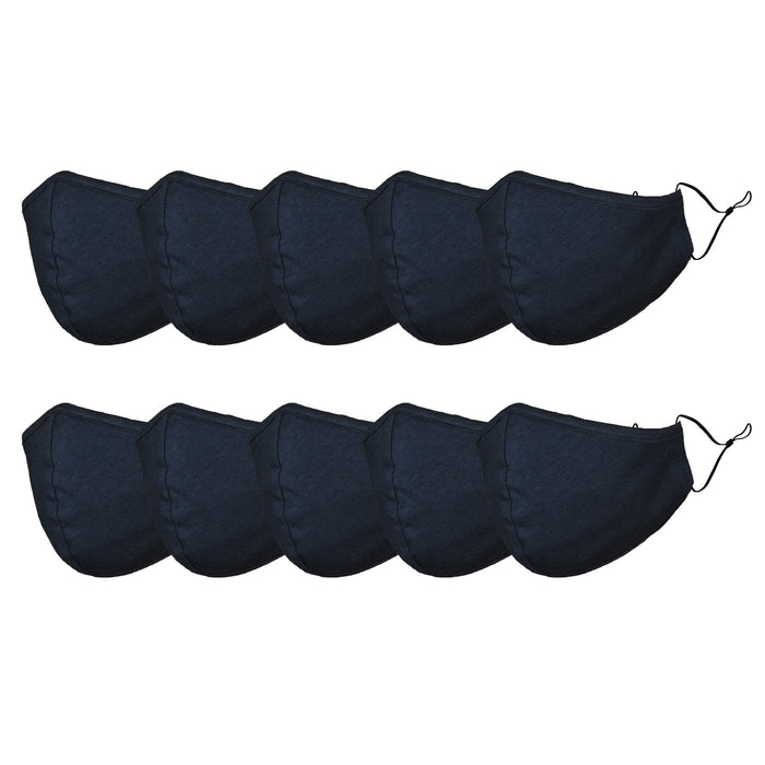 DALIX Cloth Face Mask Reuseable Washable Made in USA - S-M, L-XL Size (10 Pack)