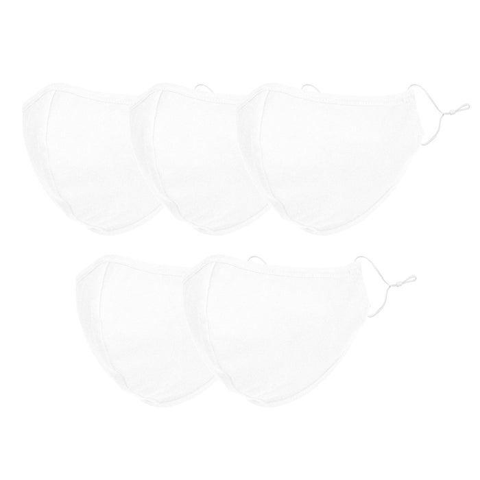 DALIX Cloth Face Mask Reuseable Washable Made in USA - S-M , L-XL Size (5 Pack)