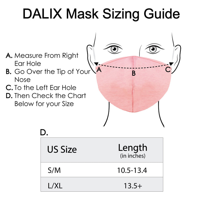 DALIX Cloth Face Mask Reuseable Washable Made in USA - S-M, L-XL Size (10 Pack)