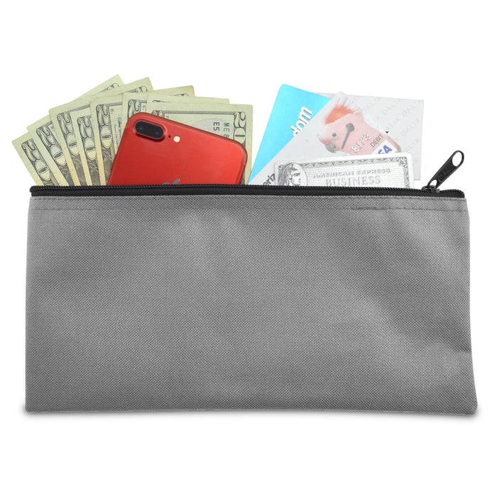 Dalix Bank Deposit Bag Money Pouch 2-Pack Qty Green Gray Navy Maroon Orange Pink Purple Red Black