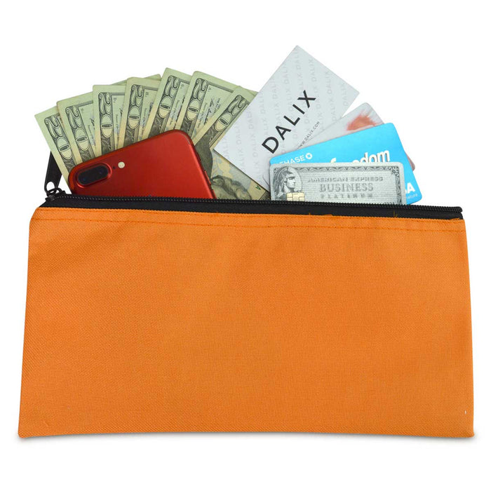 Dalix Bank Deposit Bag Money Pouch 2-Pack Qty Green Gray Navy Maroon Orange Pink Purple Red Black