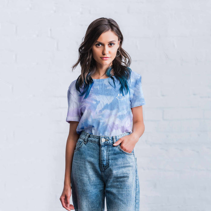 Dalix Tie Dye Smile Face Tee