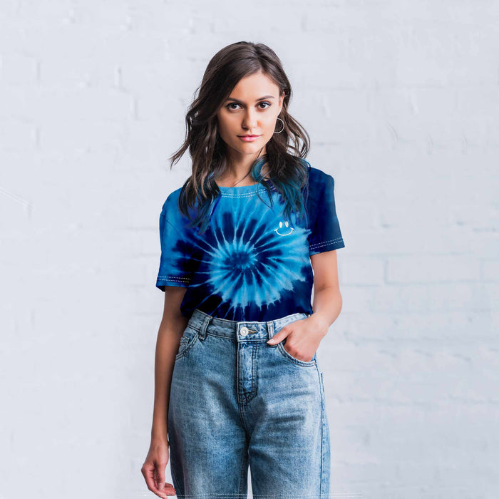 Dalix Tie Dye Smile Face Tee
