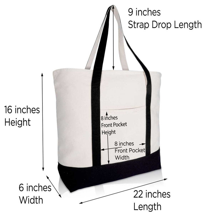 Dalix Personalized Tote Bag Monogram Black Initial