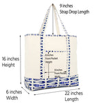 Dalix Personalized Shopping Tote Bag Monogram Initial Zippered Letter A-Z Fish
