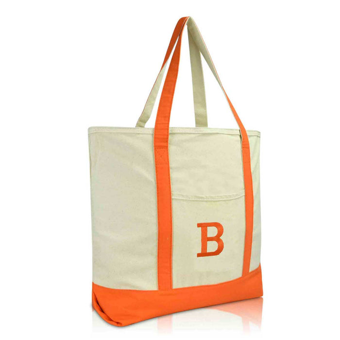 Dalix Initial Tote Bag Personalized Monogram Zippered Top Letter - B