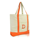 Dalix Initial Tote Bag Personalized Monogram Zippered Top Letter - D