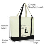 Dalix Initial Tote Bag Personalized Monogram Zippered Top Letter - L
