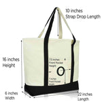 Dalix Initial Tote Bag Personalized Monogram Zippered Top Letter - O