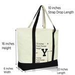 Dalix Initial Tote Bag Personalized Monogram Zippered Top Letter - Y