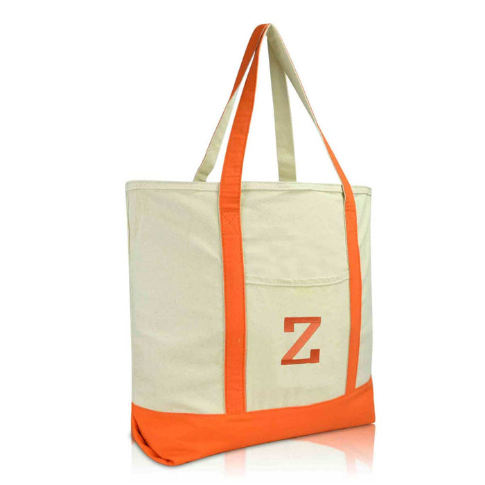 Dalix Initial Tote Bag Personalized Monogram Zippered Top Letter - Z