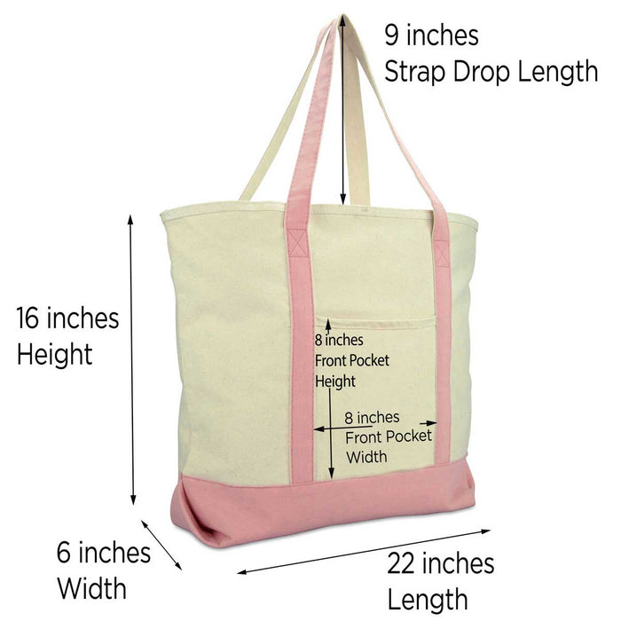 Dalix  Personalized Shopping Tote Bag Monogram Pink Initial Zippered Letter A-Z