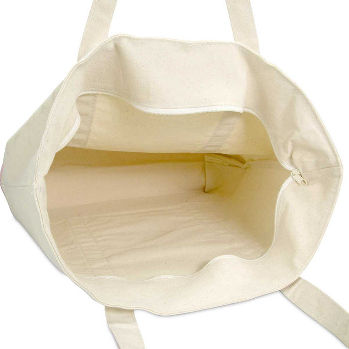 Dalix  Personalized Shopping Tote Bag Monogram Pink Initial Zippered Letter A-Z