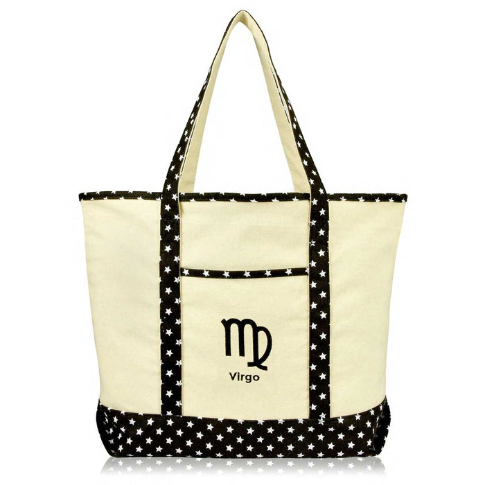 Dalix  Black Star Zodiac Tote Bag