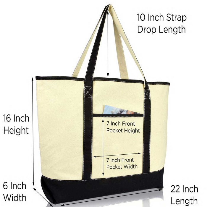 Dalix 22" Soft Canvas Tote Bag
