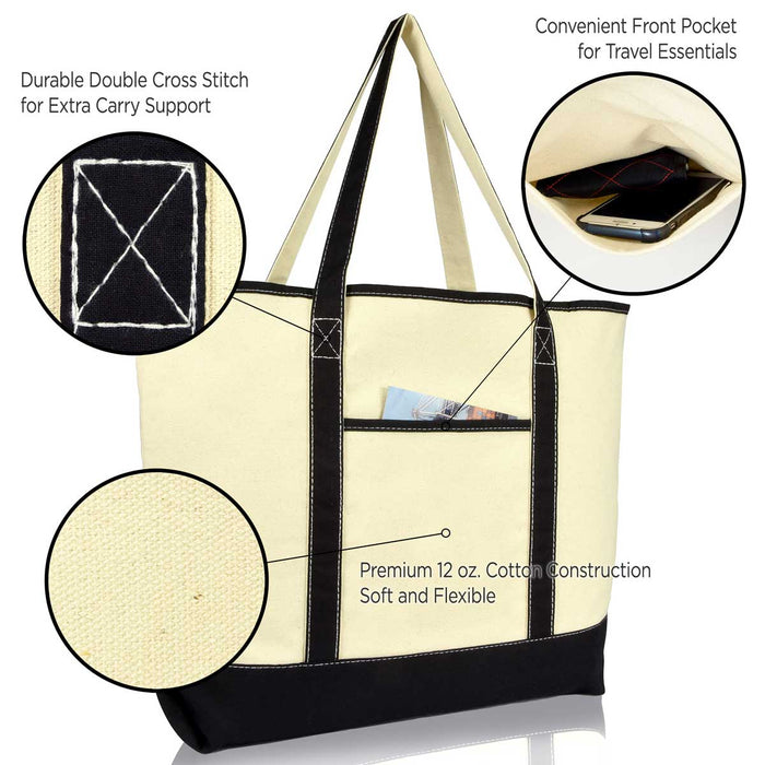 Dalix 22" Soft Canvas Tote Bag