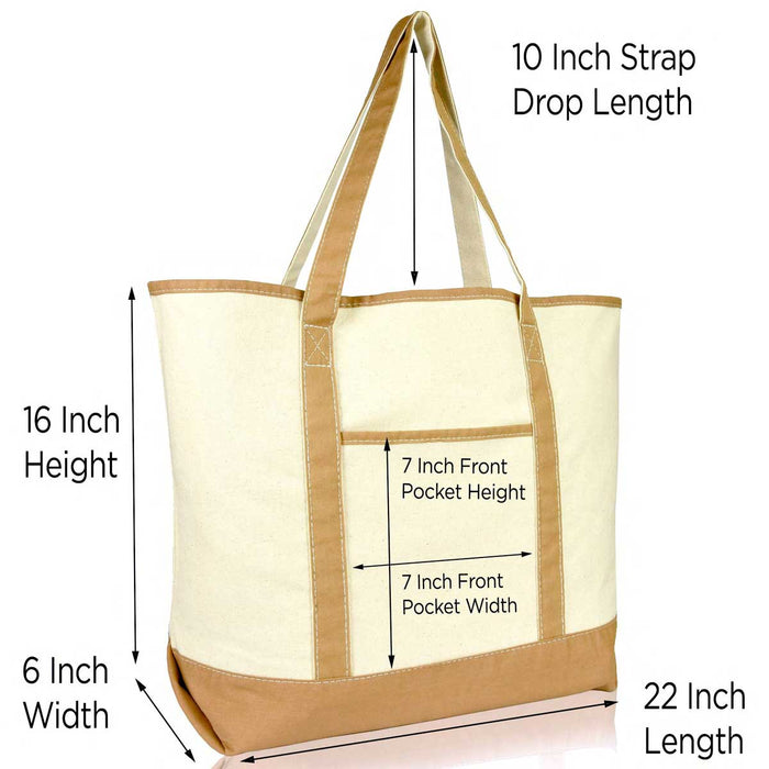 Dalix 22" Soft Canvas Tote Bag