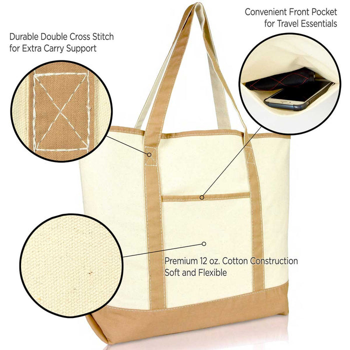 Dalix 22" Soft Canvas Tote Bag