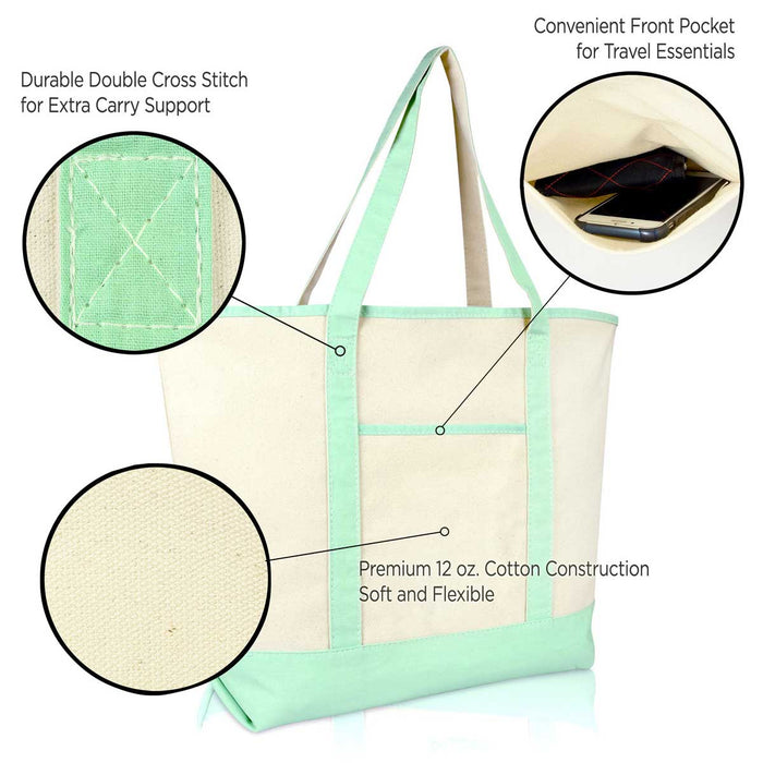 Dalix 22" Soft Canvas Tote Bag