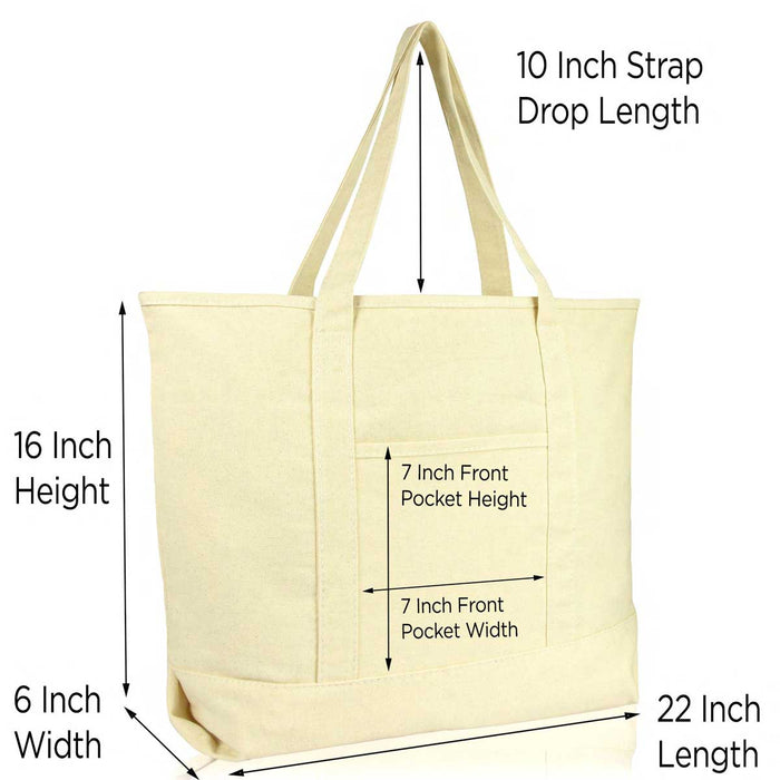 Dalix 22" Soft Canvas Tote Bag