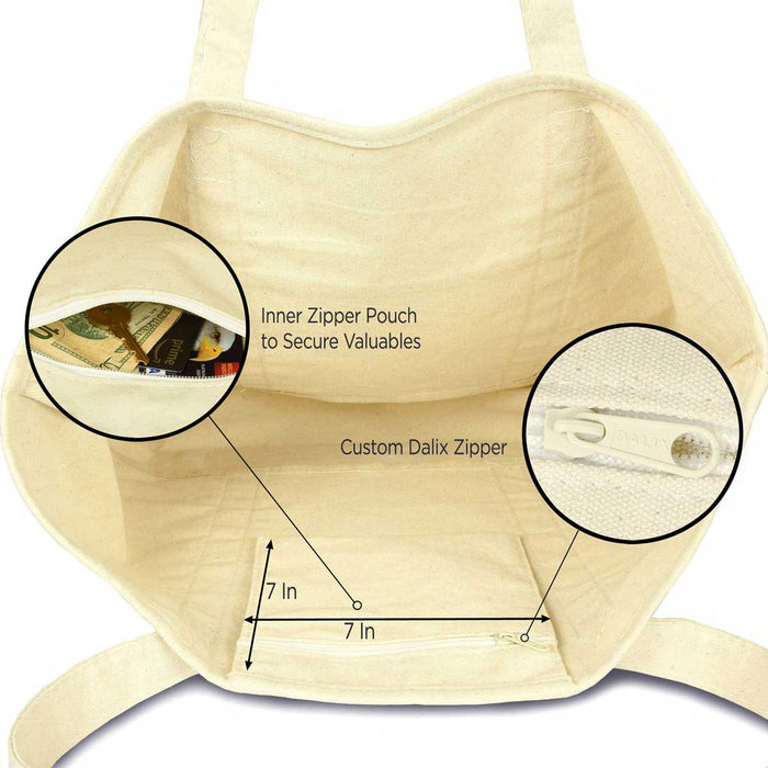 Dalix 22" Soft Canvas Tote Bag
