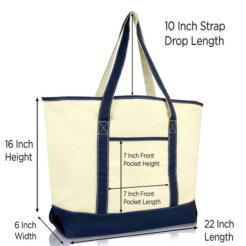 Dalix 22" Soft Canvas Tote Bag