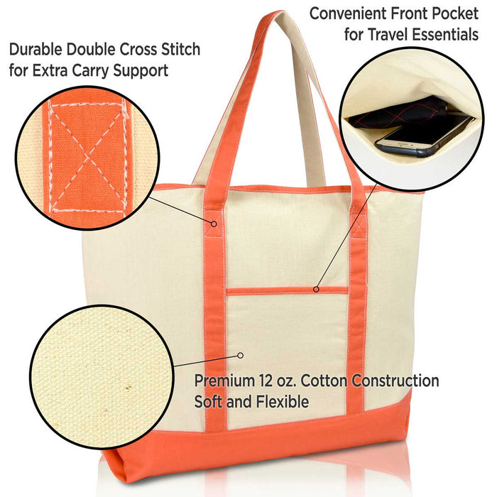 Dalix 22" Soft Canvas Tote Bag