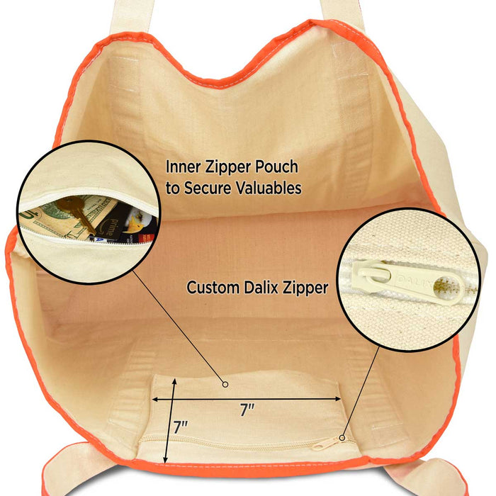 Dalix 22" Soft Canvas Tote Bag