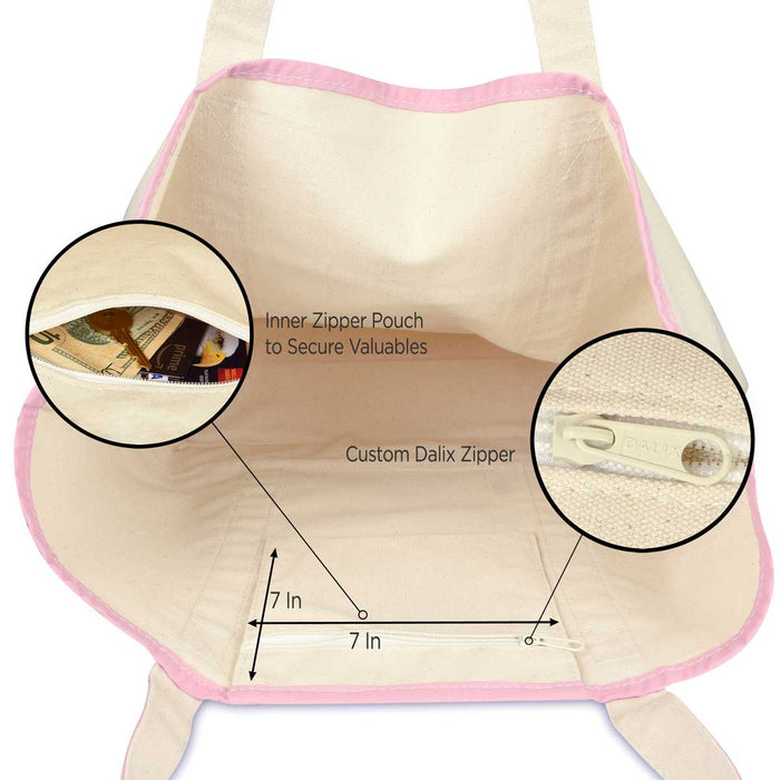 Dalix 22" Soft Canvas Tote Bag