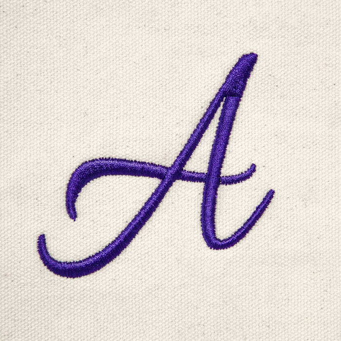 Dalix Women's Canvas Tote Bag Shoulder Bags Open Top Purple Monogram A-Z