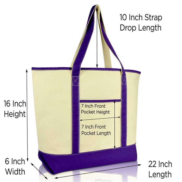 Dalix 22" Soft Canvas Tote Bag