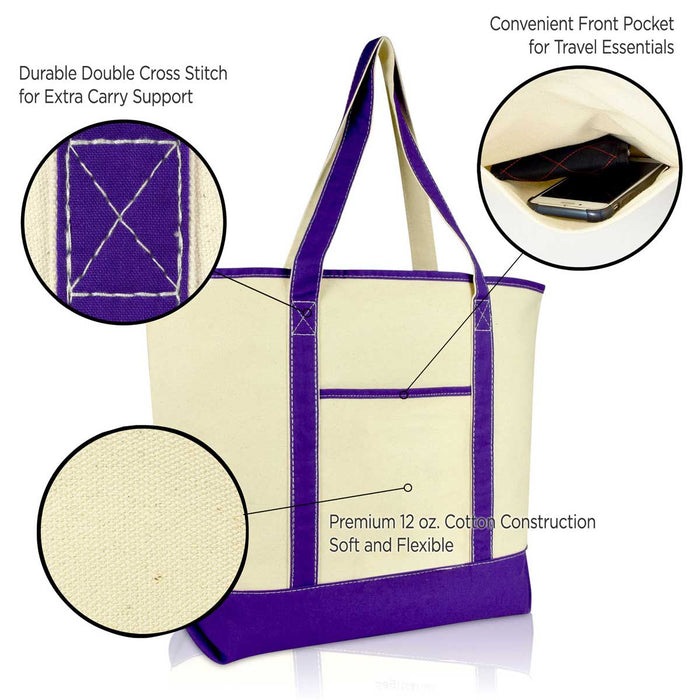 Dalix 22" Soft Canvas Tote Bag