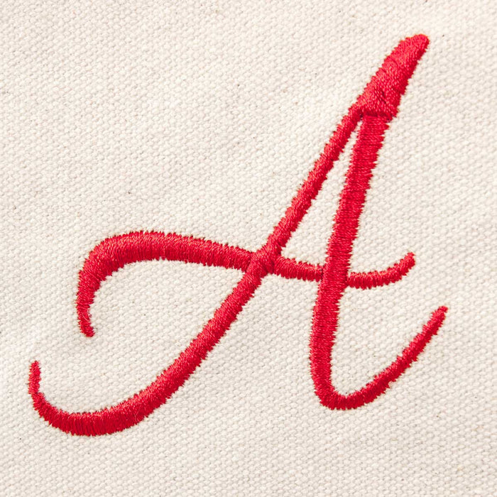 Dalix Monogram Bag Personalized Tote For Women Open Top Red Initial A-Z