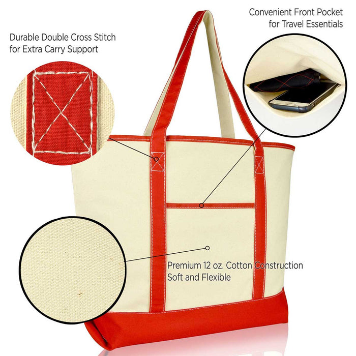 Dalix 22" Soft Canvas Tote Bag